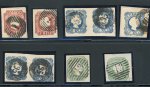 Stamp of Portugal 1855-56 Pedro V (straight hair) small used group incl. 5r (2)