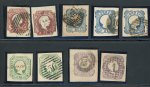 Stamp of Portugal 1855-56 Pedro V (straight hair) small used group incl. 5r (2)