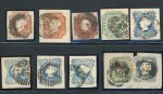 Stamp of Portugal 1855-56 Maria II small used group incl. 5r and 50r