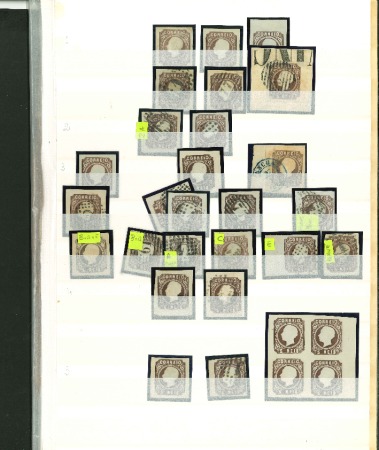Stamp of Portugal 1862-64 Luis I selection on 5 stockpages with unused