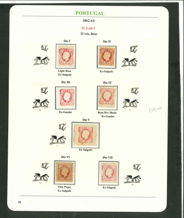 Stamp of Portugal 1862-64 Luis I  25r mint/unused group of all the types from I to VII