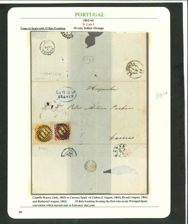 Stamp of Portugal 1862-64 Luis I 25r group of 8 covers