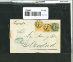 Stamp of Portugal 1866-67 Luis I imperf. curved label, group of three covers incl. double weight cover to Spain