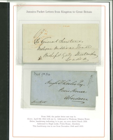 Stamp of Jamaica 1770-1856, collection of 12 pre-stamp covers incoming, outgoing and internal