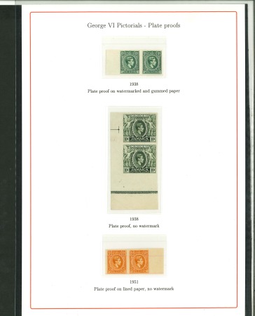 Stamp of Jamaica 1938-52, Attractive collection of KGVI issues mounted on 19 pages, incl. proofs, varieties, imprint blocks, covers, etc.,