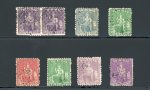 Stamp of Trinidad and Tobago » Trinidad Maritime: 1863-80 perf.12 group of 8 stamps with French anchor in diamond of dots cancels