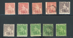Stamp of Trinidad and Tobago » Trinidad 1860 clean cut perf.14-16 1/2 group incl. two mint 6d deep green