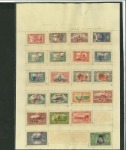 Stamp of Turkey 1914 Pictorials set of 17 and four Star Ovpt values with "SPECIMEN" perfins affixed to archive page and struck with "COLONIAS" hs