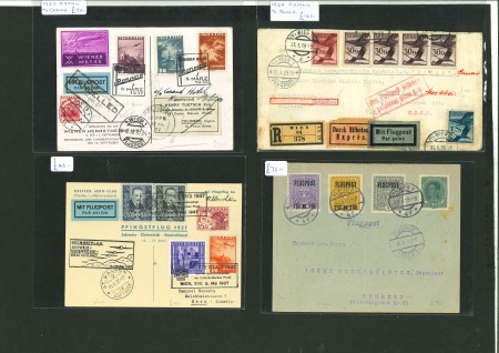 Stamp of Large Lots and Collections Austria: 1918-70s, group of 38 airmail covers from a dealer's stock
