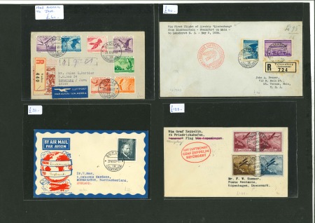 Stamp of Large Lots and Collections Liechtenstein: 1884-1940s, group of 26 covers covers/cards from a dealer's stock, with airmails incl. two Zeppelins