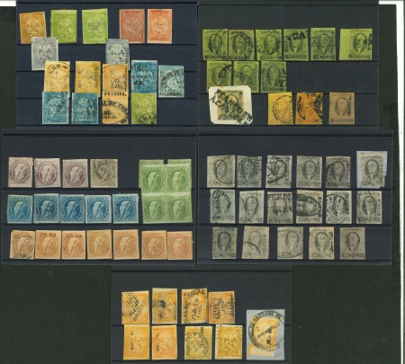 Stamp of Large Lots and Collections Mexico: 1856-1899, 20 stock cards filled with mainly