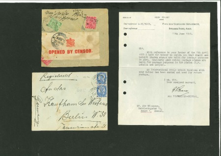Stamp of Large Lots and Collections British Empire - South Asia: 1900-73, group of 34 covers/cards from India, Ceylon, Aden, etc