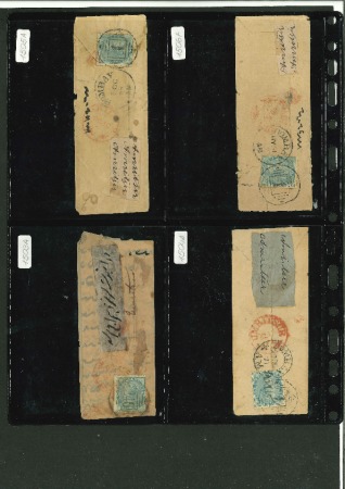 Stamp of Large Lots and Collections India: 1860-1870's, lot of 186 covers, mainly showing