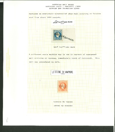 Stamp of Large Lots and Collections Austria and Austrian Levant: 1850-1890s collection of ship mail cancels on 12 pages