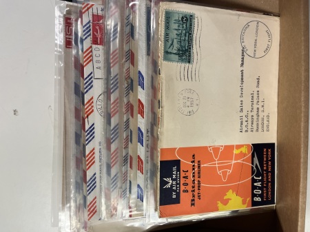 Stamp of Large Lots and Collections USA: 1928-1962, Small box with almost 40 covers mostly