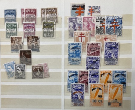 Stamp of Large Lots and Collections Spanish Colonies & local stamps: 1855-1940, Interesting collection in one Borek album and a stockbook