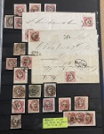 Stamp of Large Lots and Collections Portugal: 1853-1884, stockbook with "52" numeral cancellations of Oporto on mostly King Pedro V and King Luiz imperf issues