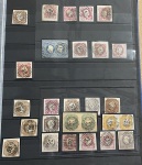Stamp of Large Lots and Collections Portugal: 1853-1884, stockbook with "52" numeral cancellations of Oporto on mostly King Pedro V and King Luiz imperf issues