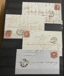 Stamp of Large Lots and Collections Portugal: 1853-1884, stockbook with "52" numeral cancellations of Oporto on mostly King Pedro V and King Luiz imperf issues