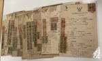 Stamp of Large Lots and Collections Siam (Thailand): 1907ca., Lot of more than 115 fiscal documents each franked with a large number of revenue stamps