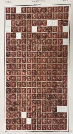 Stamp of Great Britain » Collections Great Britain: 1854-57 1d red collection of 21 partial or complete plate reconstructions from alphabet II, III and IV
