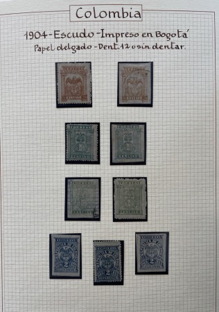 Stamp of Large Lots and Collections Colombia: 1904-47, collection in one album used and unused
