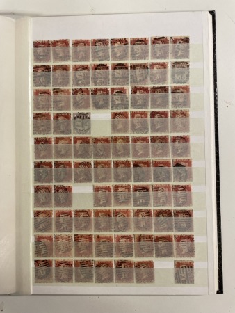 Stamp of Large Lots and Collections Great Britain: 1864-79 1d red collection in 5 stockbooks with numeral cancellations arranged by office number