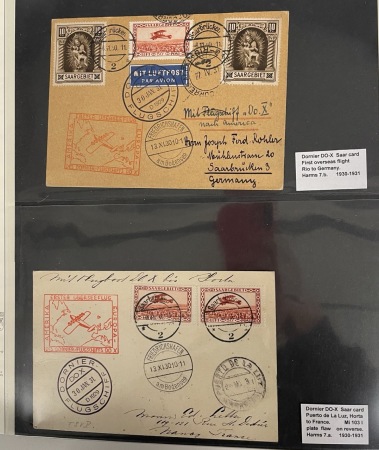 Stamp of Large Lots and Collections Germany/Airmails - Saargebiet and Saar: 1930-1931 Dornier