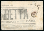 Stamp of Egypt » 1867-69 Penasson » Issued Stamps 10pa Dull lilac, BISECT neatly tied on 1872 (5.6) on folded part page of the LA TROMBETTA newspaper