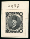 Stamp of Egypt » 1922-1936 King Fouad I Definitives » Essays 1922 Essays of Harrison & Sons: 5m black, die proof