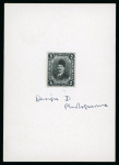 Stamp of Egypt » 1922-1936 King Fouad I Definitives » Essays 1922 Essays of Harrison & Sons: 5m black, essay affixed on card with manuscript 'Design D Photogravure'