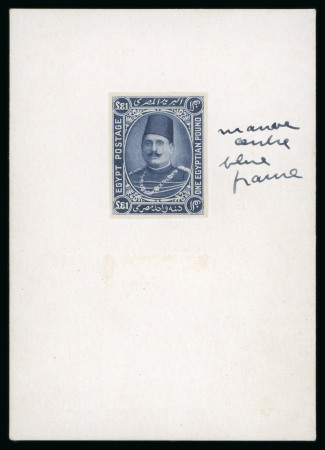 Stamp of Egypt » 1922-1936 King Fouad I Definitives » Essays 1922 Essays of Harrison & Sons: £E1 Mauve and blue, imperforate on unwatermarked paper