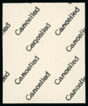 Stamp of Egypt » 1936-1952 King Farouk Definitives  » Issued Stamps 1944-51 King Farouk "Military" Issue: 1m Orange-brown, imperforate, Royal Cancelled on reverse, control block of four, numbered "A/44 A/45 A/46"