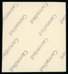 Stamp of Egypt » 1936-1952 King Farouk Definitives  » Issued Stamps 1944-51 King Farouk "Military" Issue: 17m Olive-green, imperforate, Royal Cancelled on reverse, control block of four, numbered "A/44"