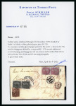 Stamp of India » Used Abroad 1859 (Dec 6) entire from Bangkok to the USA, with Indian franking forwarded from Singapore