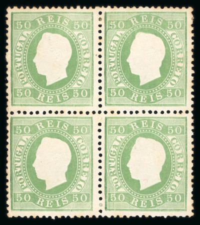 Stamp of Large Lots and Collections Portugal: 1880-81 & 1884 Luis I "straight label" balance collection mounted on 60 pages