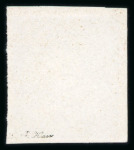 Stamp of Egypt » 1866 First Issue » Essays and Proofs 1865 Pellas Brother Essays of Genoa: 5pi blue, unwatermarked, imperforate single showing "1pi ovpt instead of 5pi" error