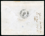 Stamp of Egypt » 1866 First Issue » Issued Stamps 10pa Brown, three singles & 1pi claret, perforation 12½, on cover to Cairo