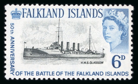Stamp of Falkland Islands 1964 Battle of the Falklands 6d black and light blue