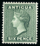 Stamp of Antigua & Barbuda 1867-1873 wmk Anchor 5s rose on blued paper used with