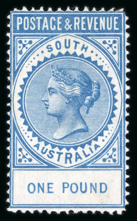 Stamp of Australia » South Australia 1886 Postage & Revenue £1 blue perf. 11 1/2 mint