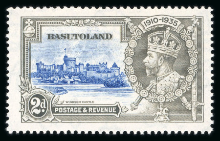 Stamp of Basutoland 1935 Silver Jubilee 2d mint n.h. with the "Dot to left