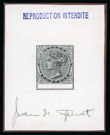 Stamp of Nigerias » Lagos 1884 group of three Sperati reproductions "proofs" of the 2s6d