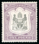 Stamp of Nyasaland » British Central Africa 1897 wmk CC £1 black and dull purple mint, lightly