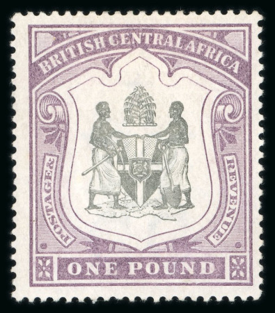 Stamp of Nyasaland » British Central Africa 1897 wmk CC £1 black and dull purple mint, lightly