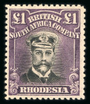 Stamp of Rhodesia 1913-19 £1 black and deep purple Die IIIB perf. 14 mint