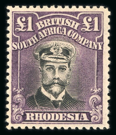 Stamp of Rhodesia 1913-19 £1 black and deep purple Die IIIB perf. 14 mint