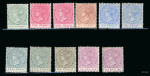 Stamp of St. Kitts-Nevis » St. Christopher 1882 wmk CC mint set of 8 to 1s, with both 1s shades