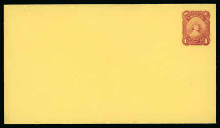 Stamp of Egypt » 1867-69 Penasson » Essays 1867 National Bank Note Co.: 1pi essay in red on yellow tinted envelope