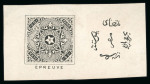 Stamp of Egypt » 1867-69 Penasson » Essays 1869 Prevost Essays of Paris: 00pa without overprint and with an additional 20pa overprint at right and the word ÉPREUVE below design (3)